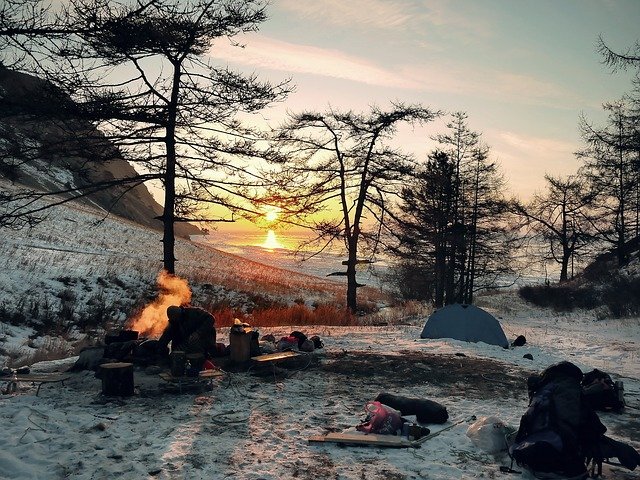 冬キャンプの風景