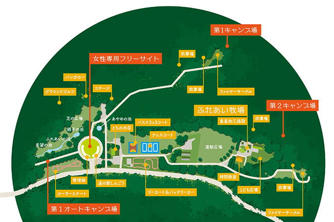 間木ノ平グリーンパーク内の地図
