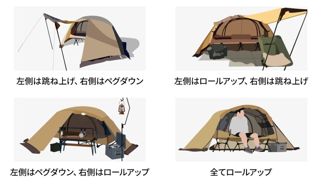 WAQ ASTRA CT コット用テントのアレンジ