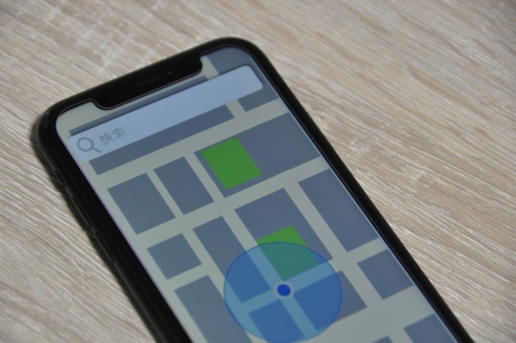 スマートフォンのGPSアプリ