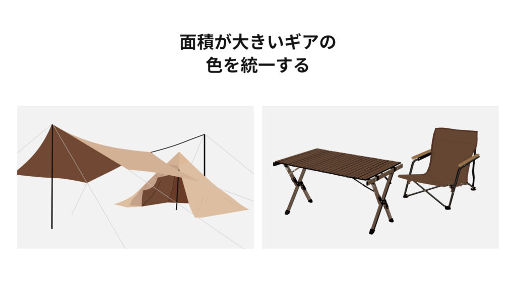 面積が大きいギアの色を統一する