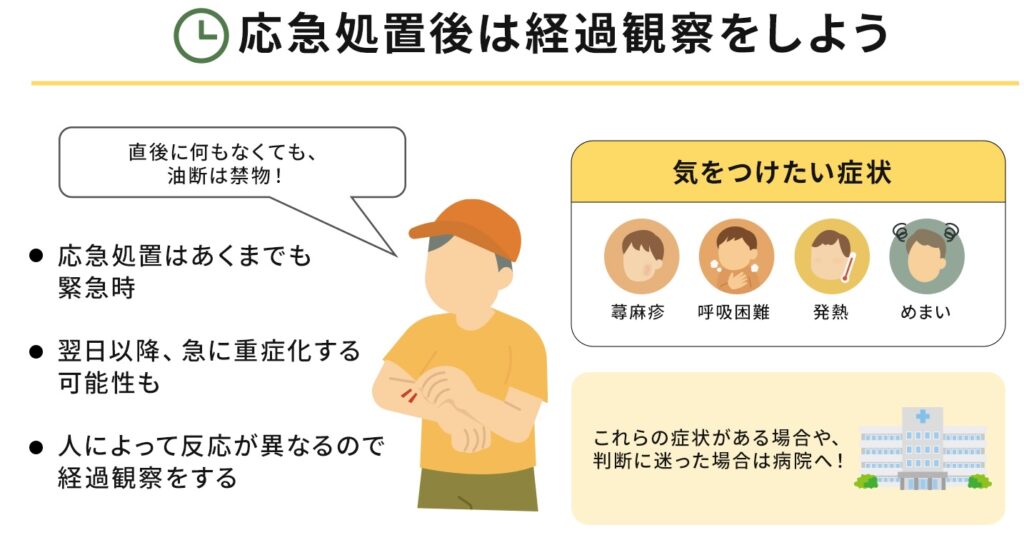 応急処置後は経過観察をしよう!