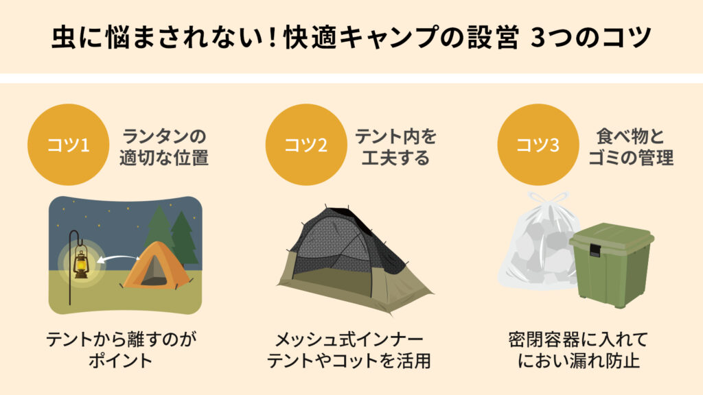 虫に悩まされない!快適キャンプの設営3つのコツ